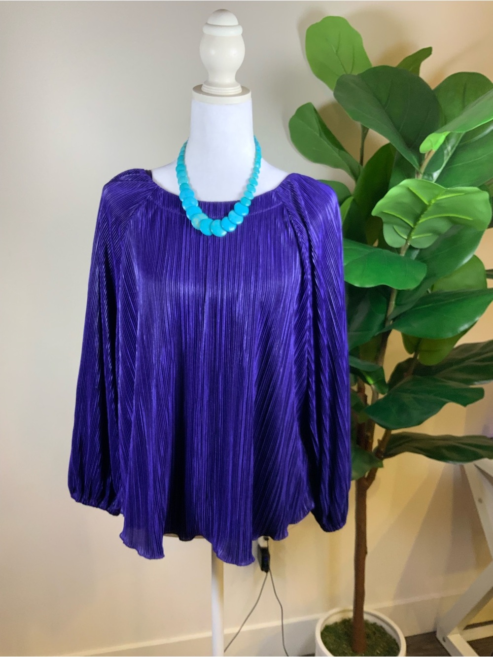 Chico's Vibrant Purple Pleated Tunic